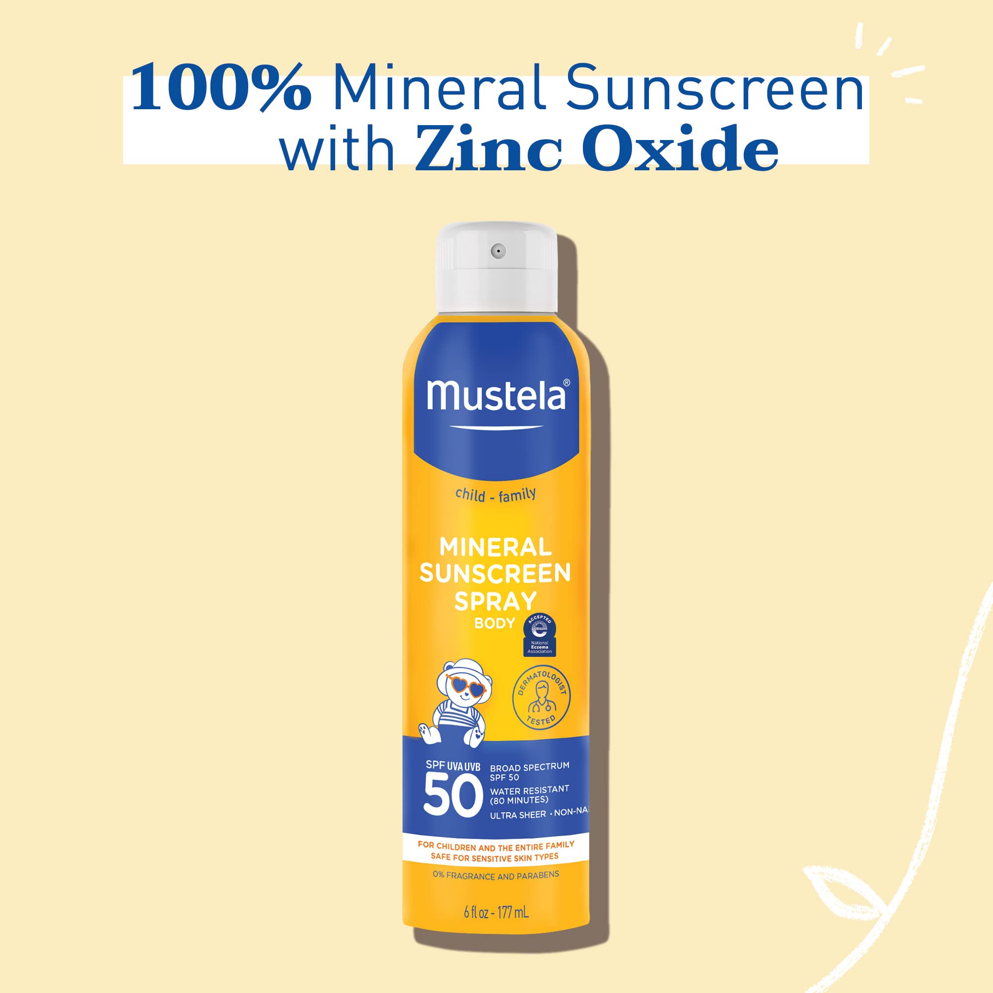 Mustela Envase 6oz, tamaño práctico para viaje.