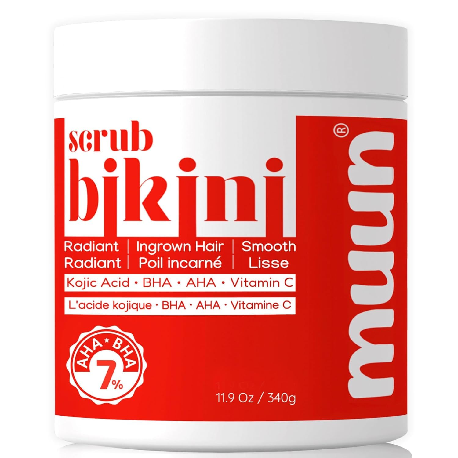 Muun exfoliante área bikini, ritual de cuidado personal en casa