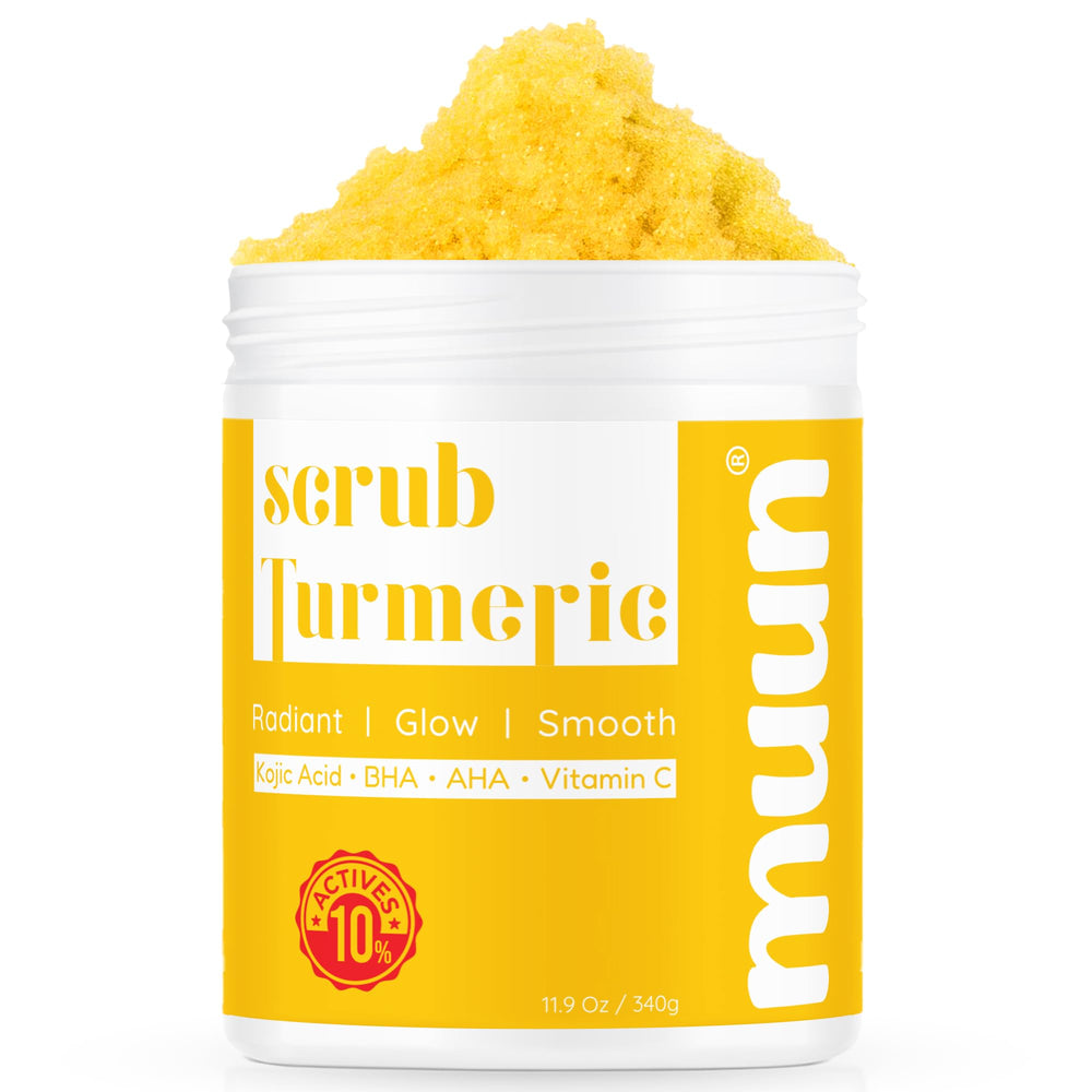Muun Turmeric Scrub: aplicación en piernas, axilas e áreas problemáticas.
