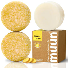 Muun Ginger Champú en Barra Pack, empaque compacto, ideal para viajar.