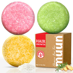 Barra Muun jengibre: estimula cuero cabelludo y fortalece raíces para cabello sano.