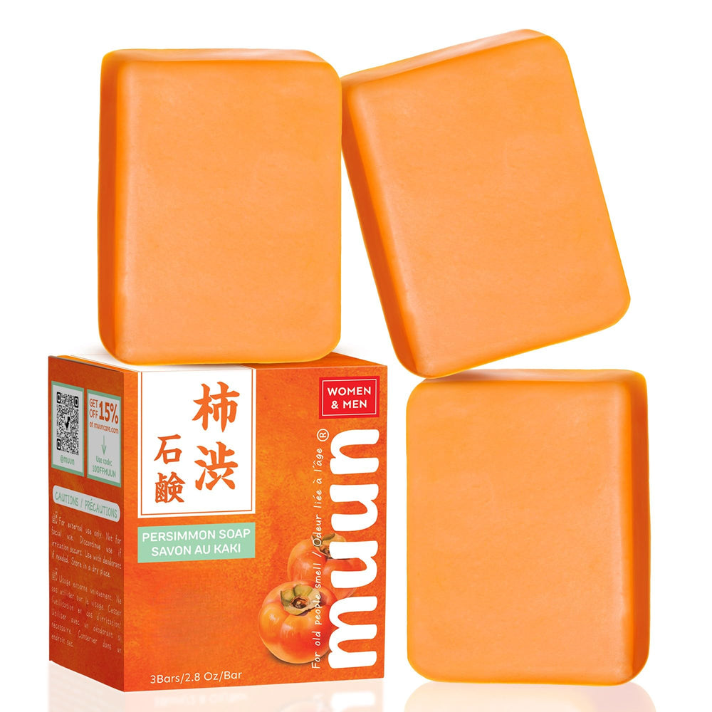Muun Persimmon Soap Pack 3 odor-control bar for daily freshness