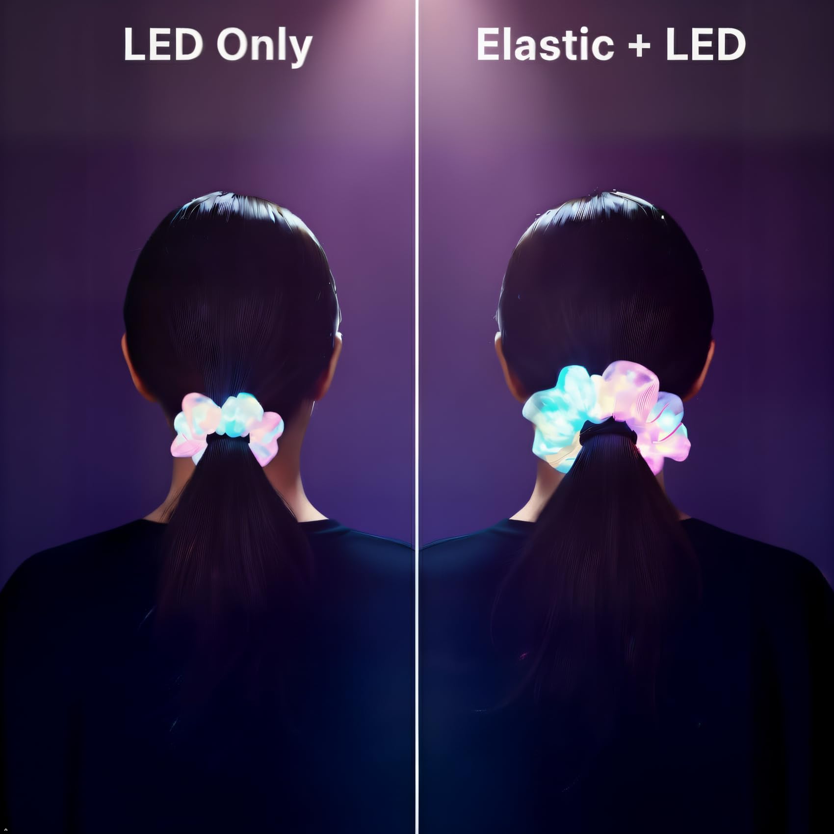 MUYANN scrunchie con iluminación amarilla, alta visibilidad.