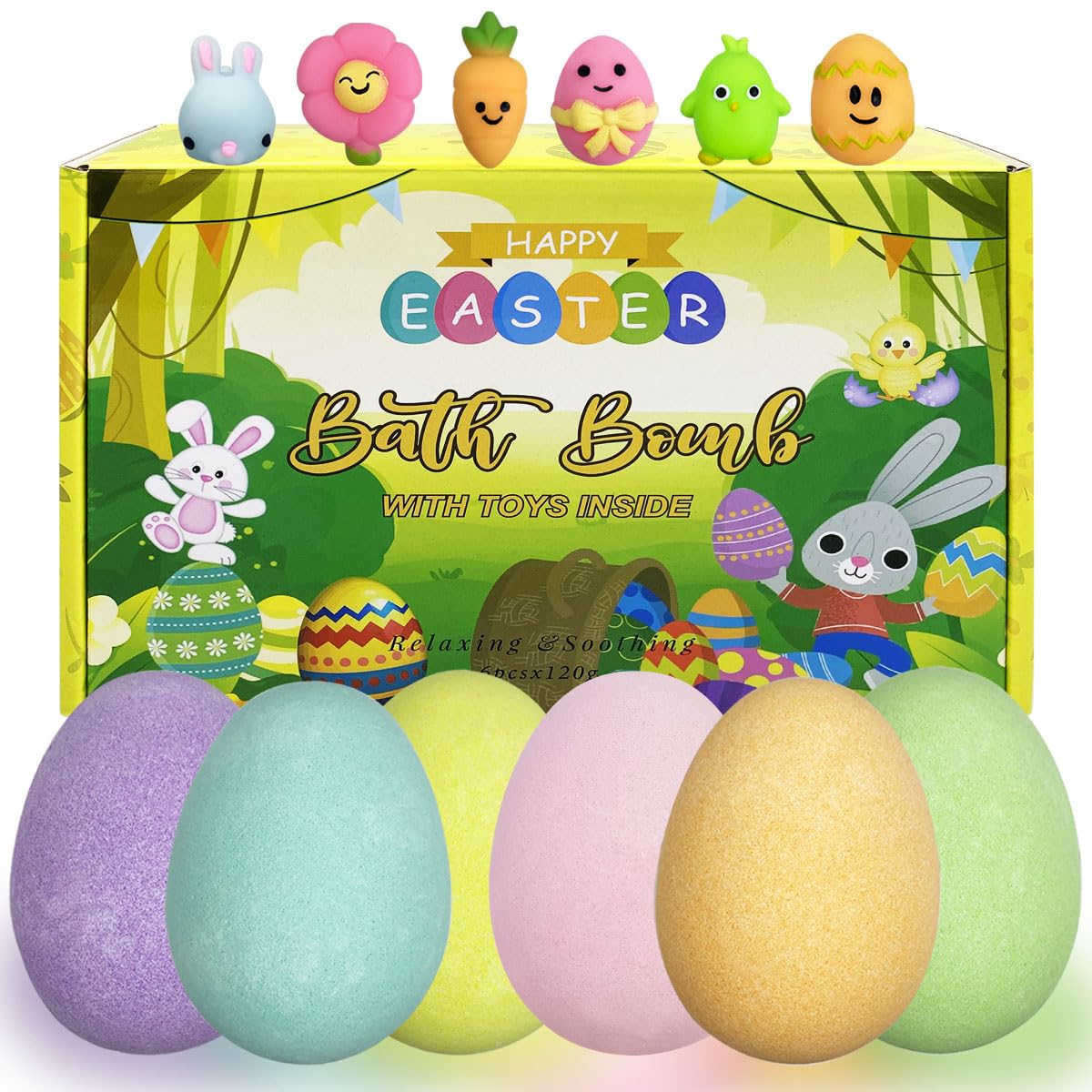 Muyiz bomba de baño Pascua con seis colores para un baño divertido