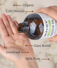 MUZAMOX castor oil scalp massage nourishes the scalp and hair routine.