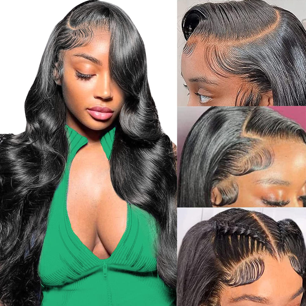 MuzoJet 13x6 lace front wig with natural parting and seamless scalp look.