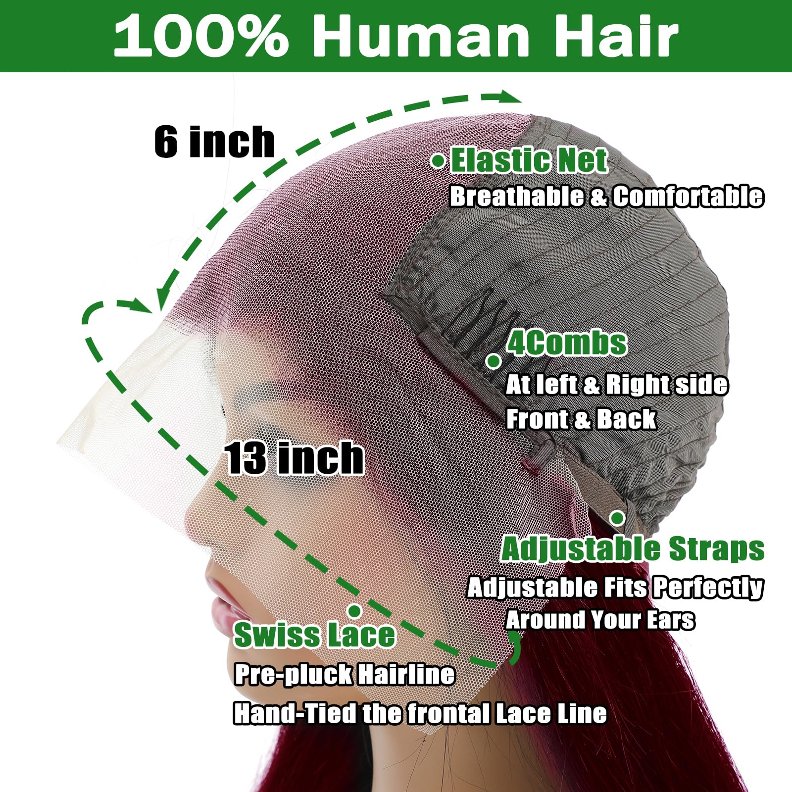 MUZOJET 180 density wig creates full, luxurious look.