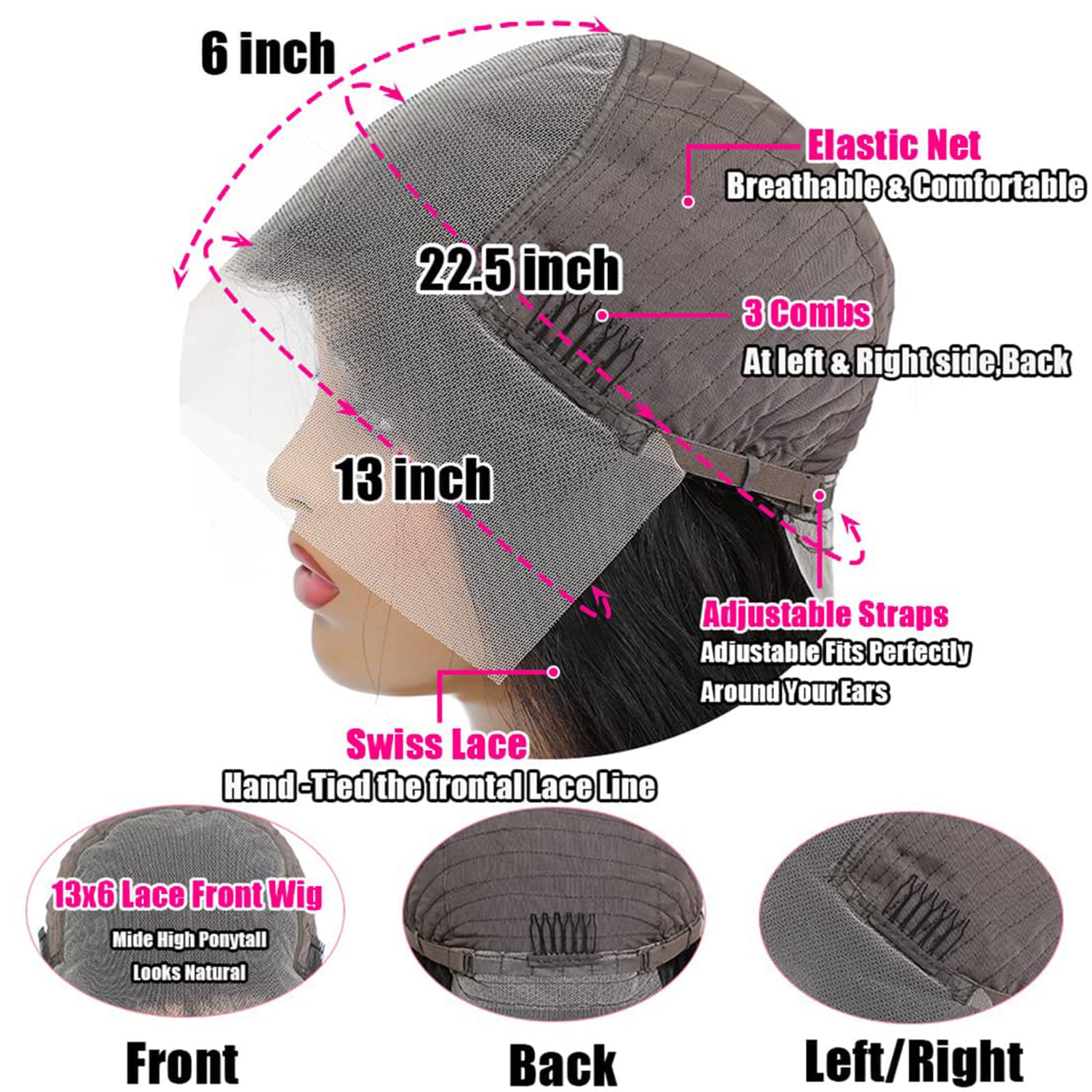 Muzojet pre-plucked natural baby-hair front for realistic hairline
