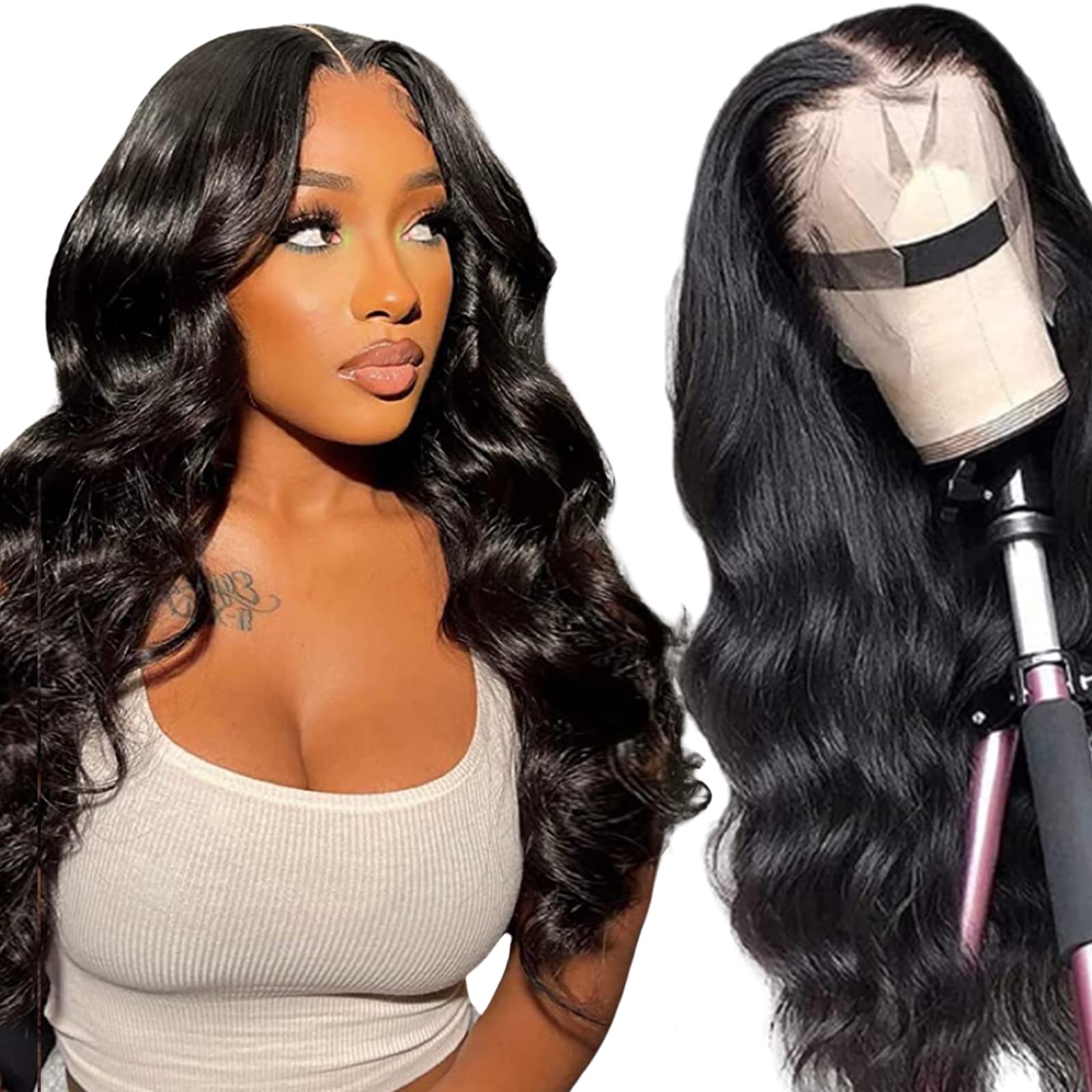 Muzojet wig with three combs and adjustable straps for secure fit
