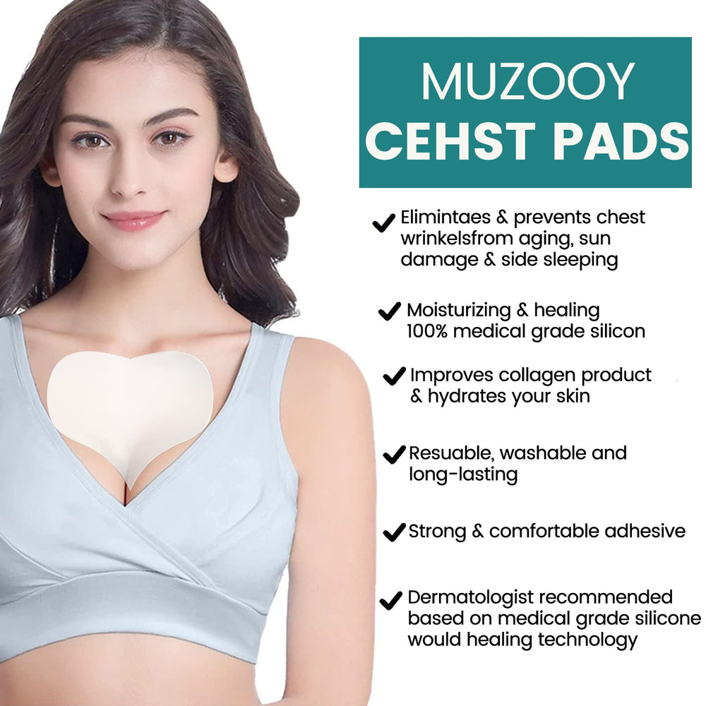 Parche decollete adhesivo Muzooy, silicona médica, comodidad mejorada.
