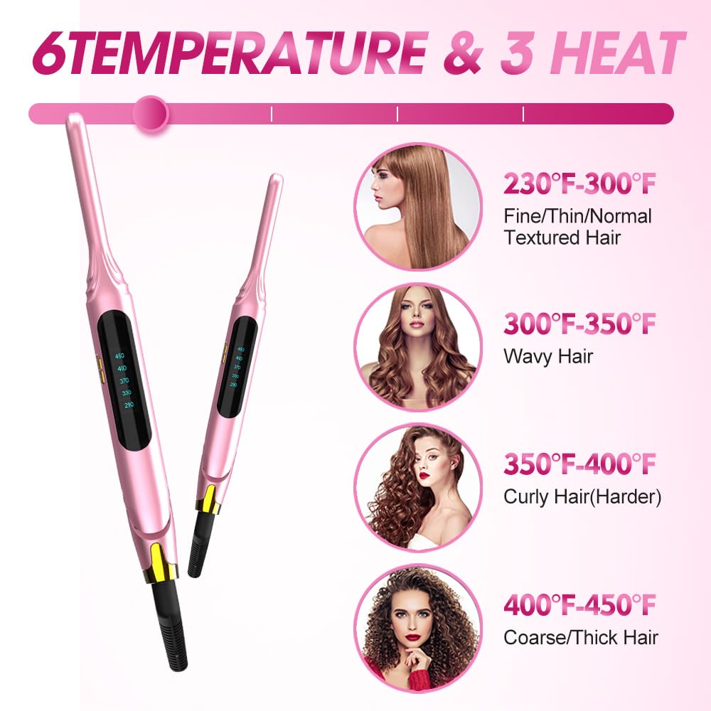 Mvxitanny mini flat iron 3D floating plate for smooth, snag-free styling.