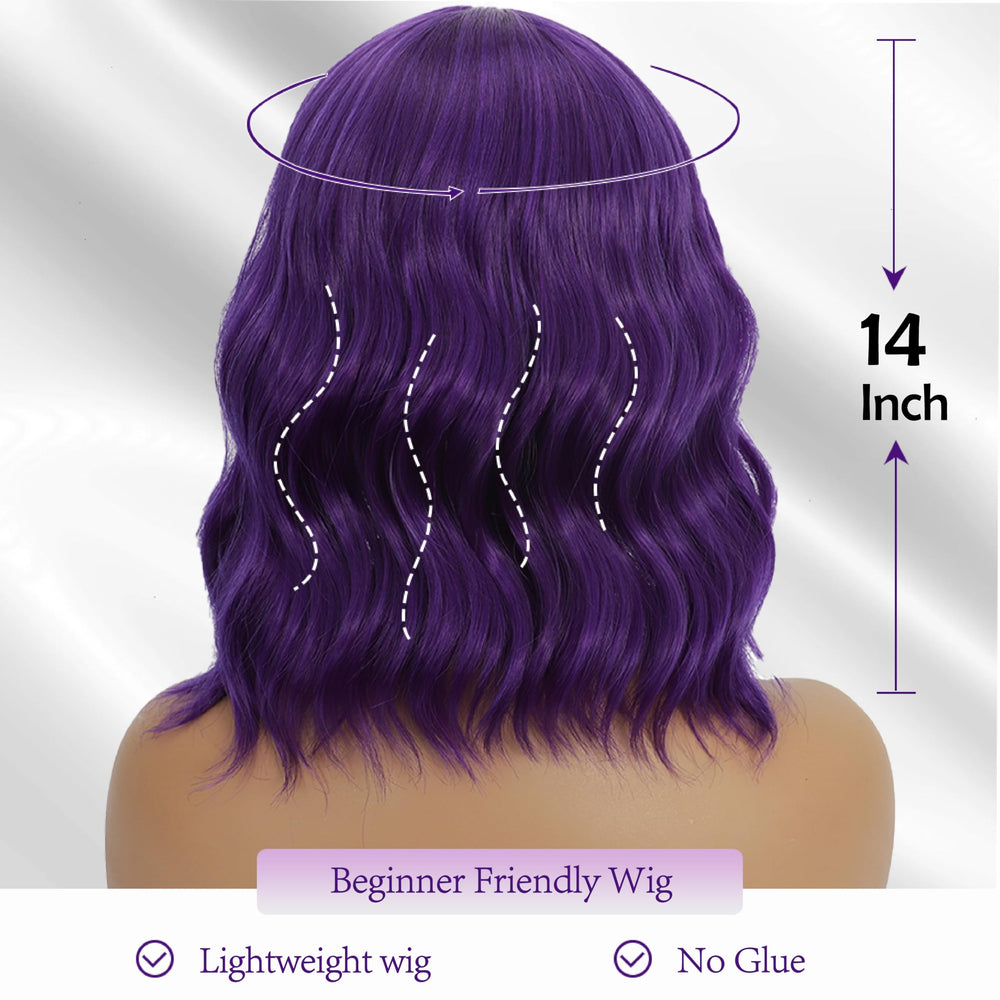 Mxayhnajxl short wavy bob wig front close-up showing texture and shine