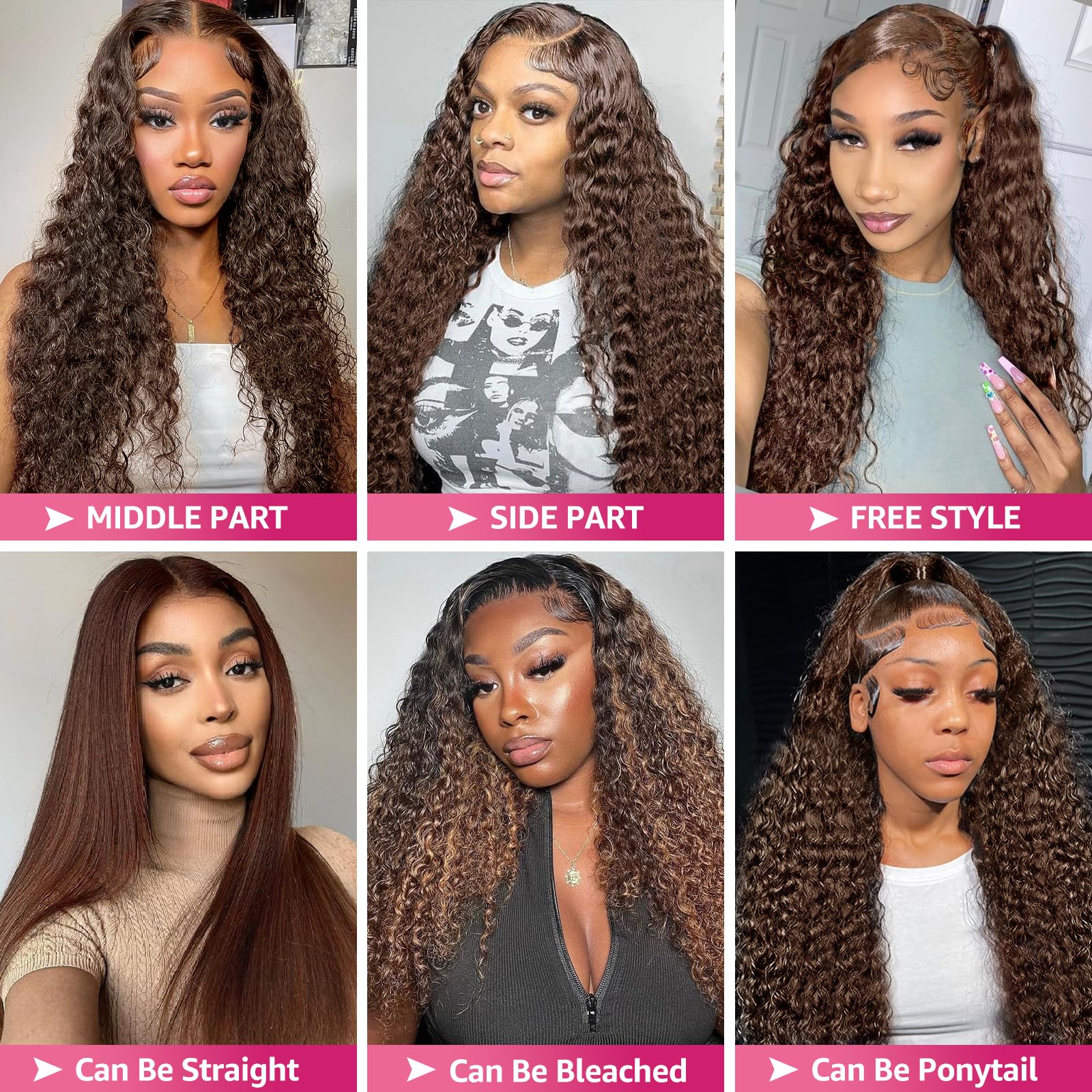 MXTQO Daily-wear deep-wave wig, versatile for events or everyday style