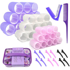 My Novel Things hair rollers full set showing three sizes and clips for versatile styling.