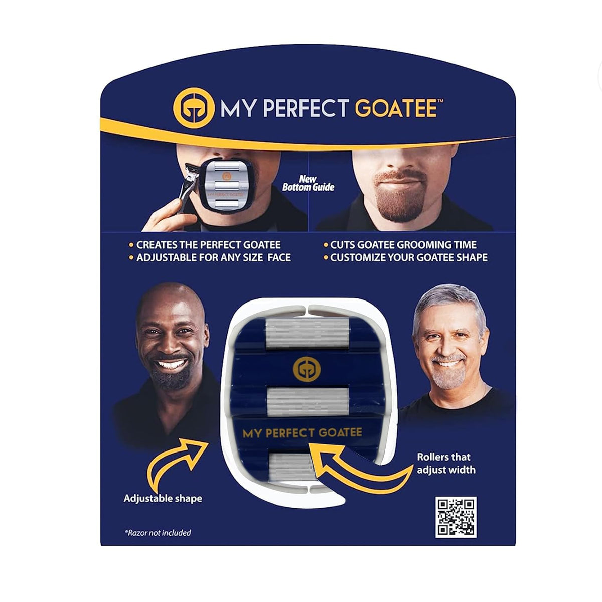 My Perfect Goatee goatee shaper template close-up showing precise symmetry guides.