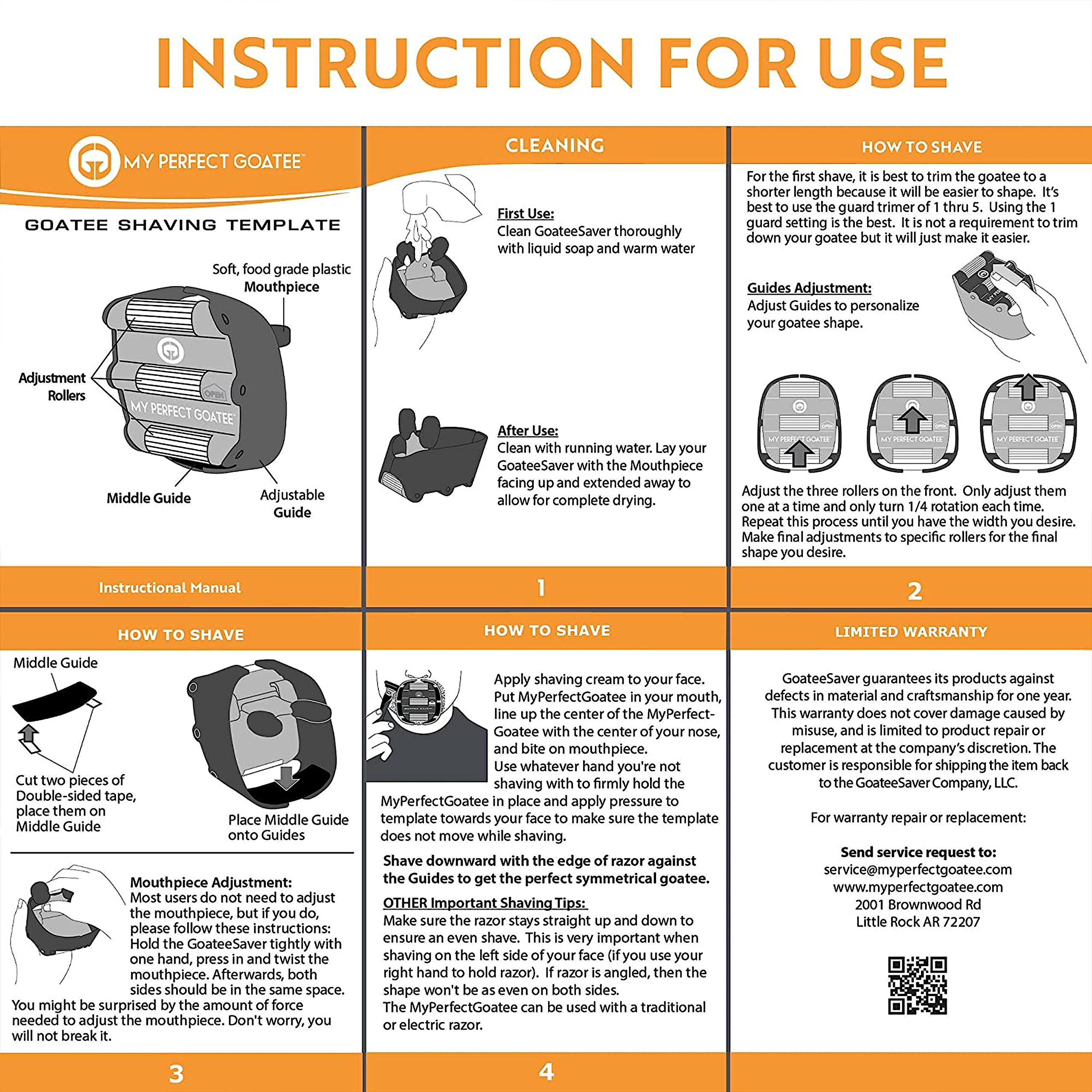 My Perfect Goatee goatee shaper template spare barrier included for long-term use.
