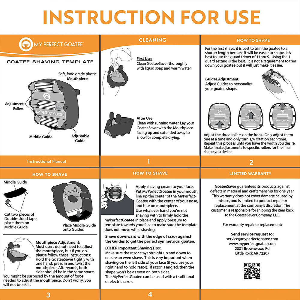 My Perfect Goatee goatee shaper template spare barrier included for long-term use.