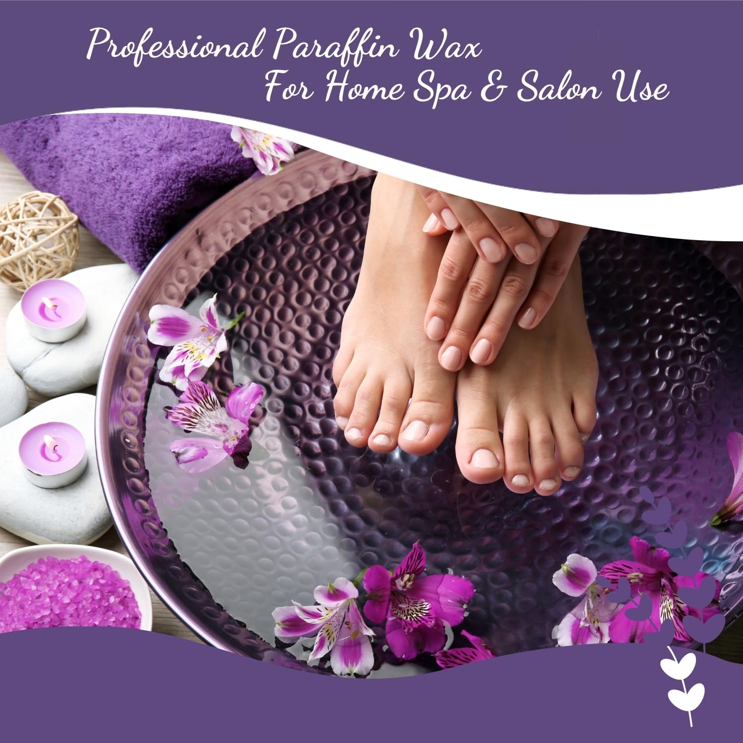 My Skin WAX lavender-scented dip highlights soothing aromatherapy during treatment.