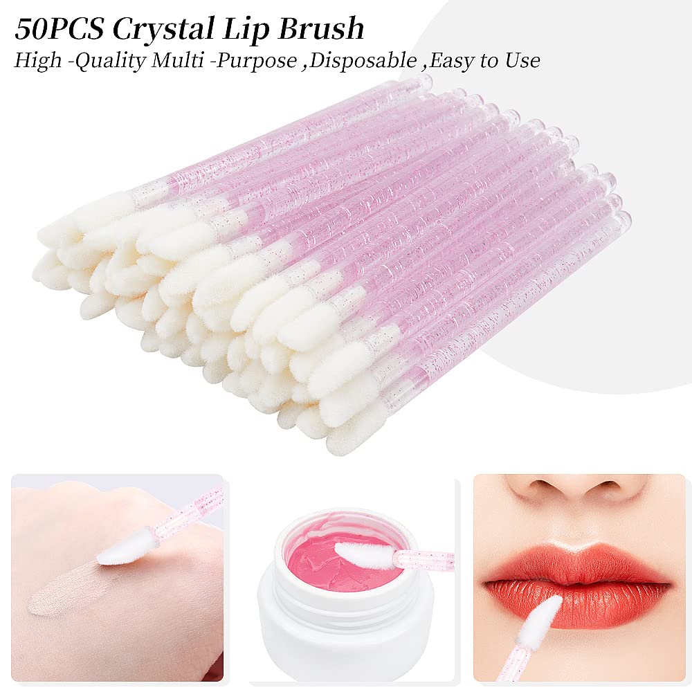 Myaokue-up crystal pink disposable brushes pack ideal for travel and salon use.