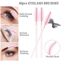Myaokue-up crystal pink mascara wand for smooth, clump-free lash extensions.
