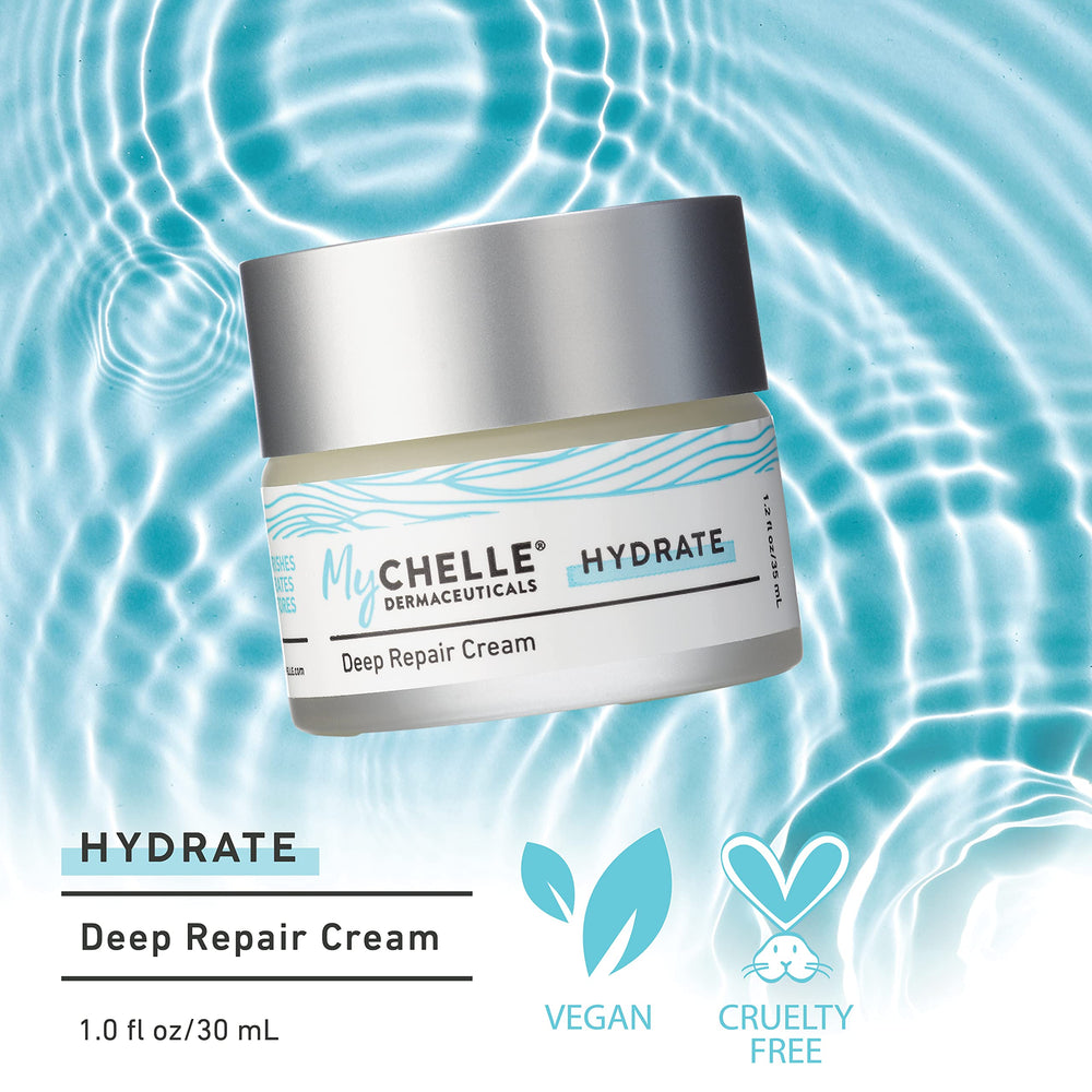 MyCHELLE Deep Repair Cream creamy texture close-up ready to apply for lasting moisture
