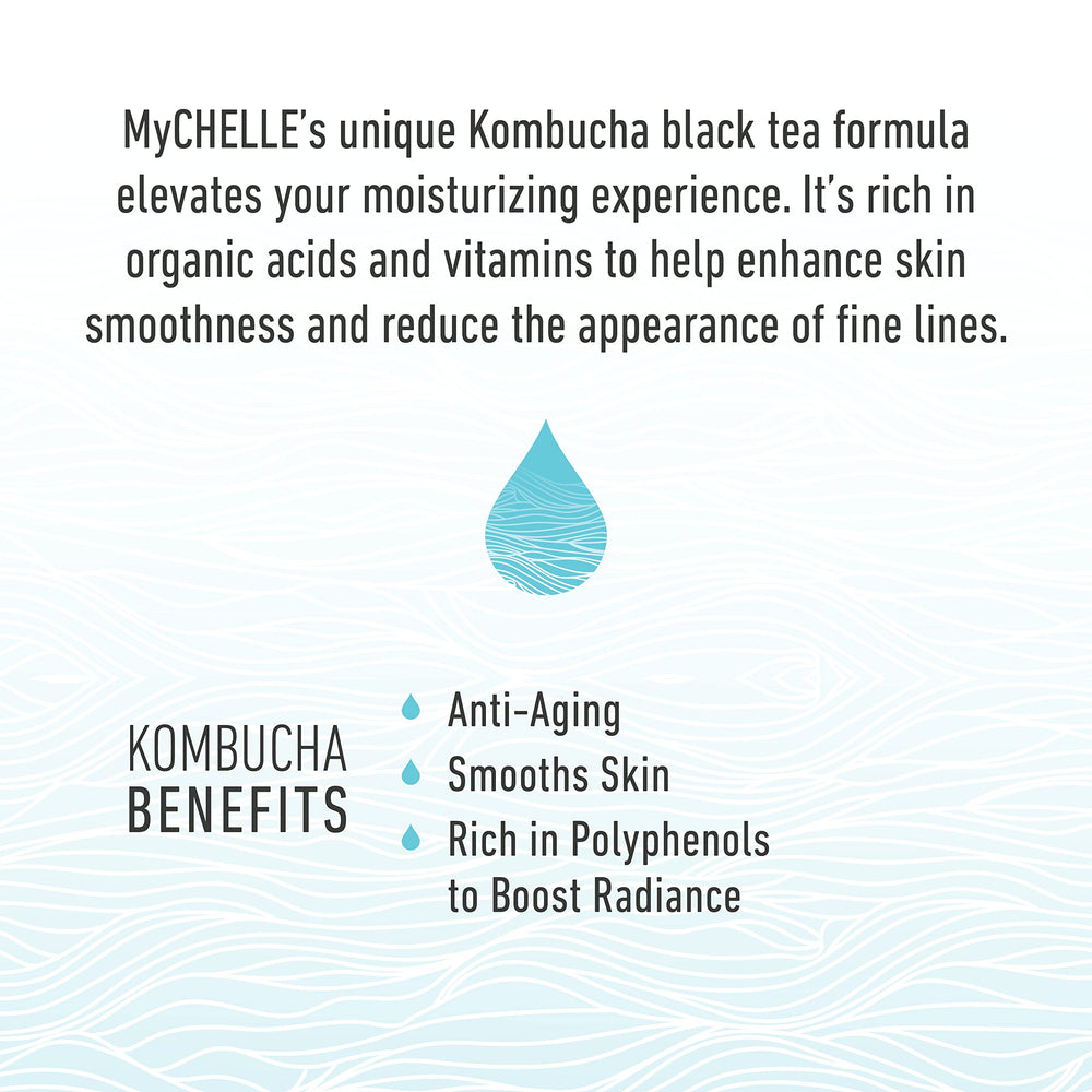 MyCHELLE Deep Repair Cream kombucha tea blend label highlights revitalizing skin