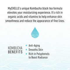 MyCHELLE Deep Repair Cream kombucha tea blend label highlights revitalizing skin