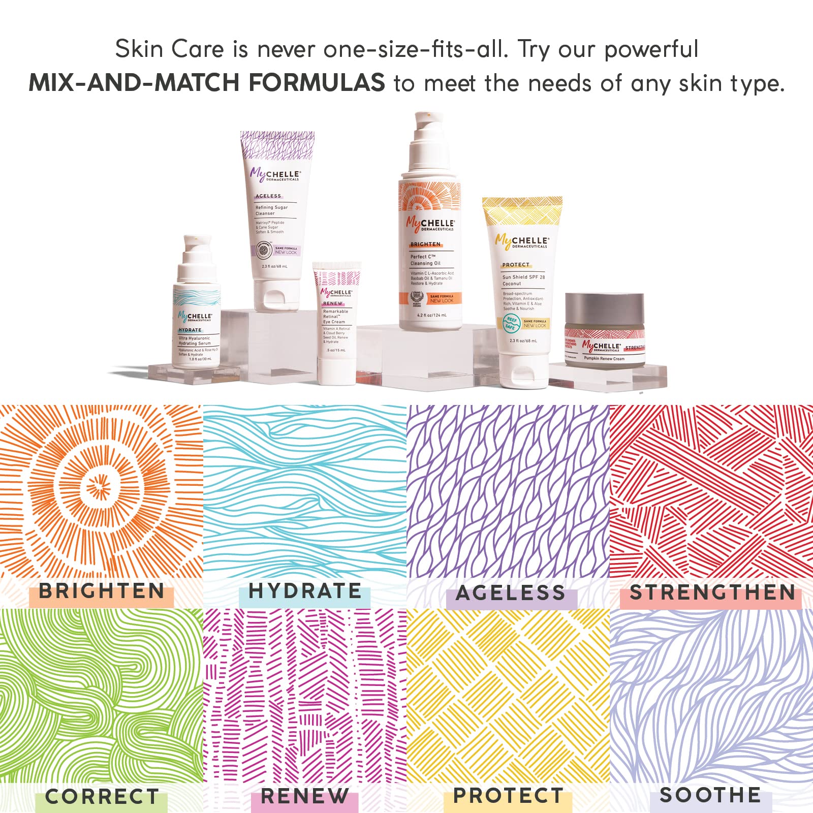 MyCHELLE Hydrate packaging branding on clean, eco-friendly skincare.
