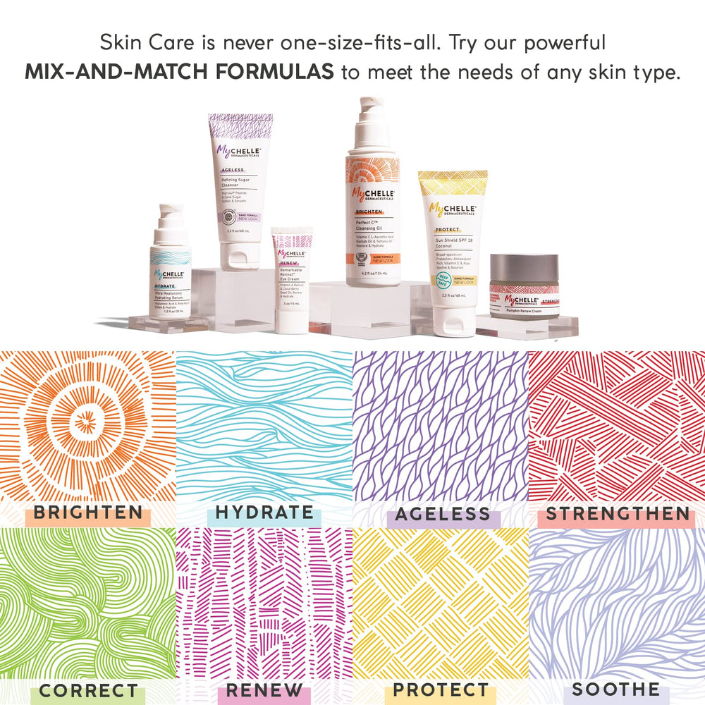 MyCHELLE Hydrate packaging branding on clean, eco-friendly skincare.