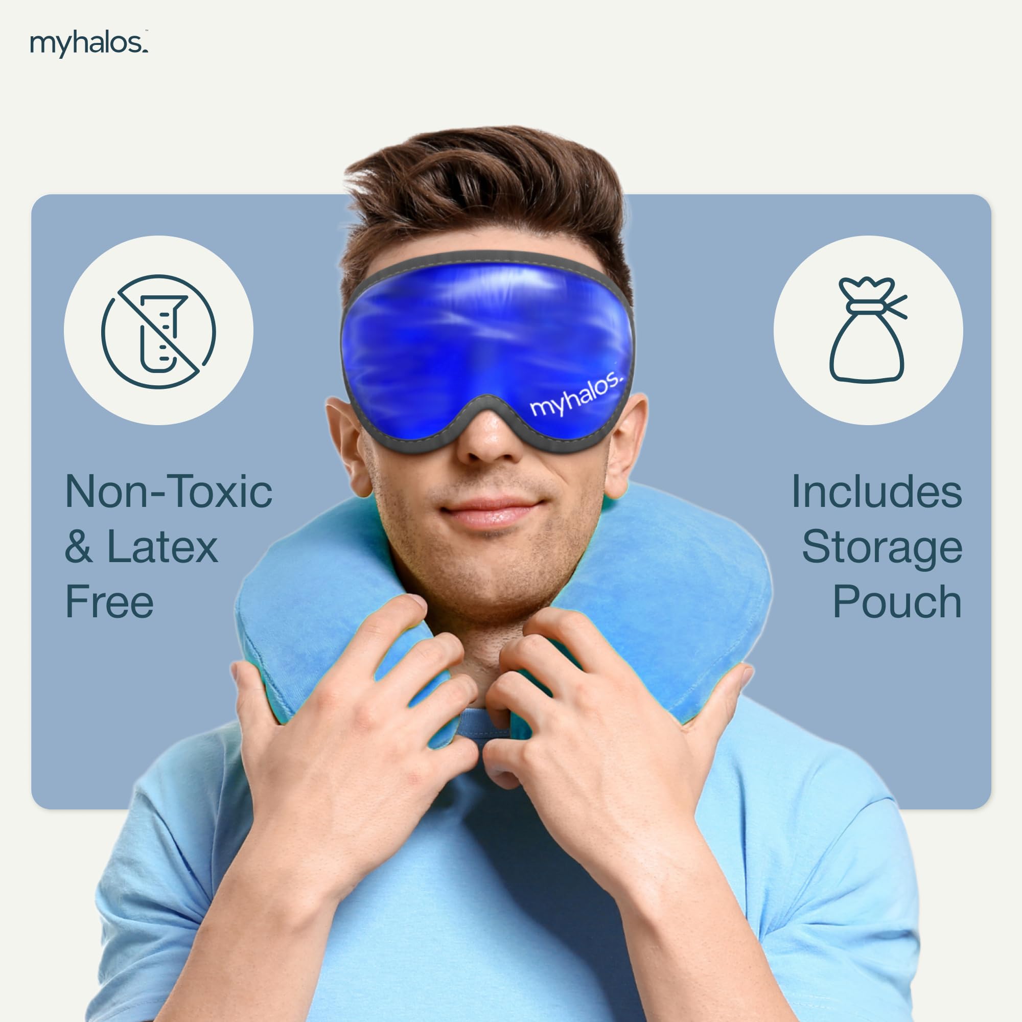 MyHalos no-eyeholes design offers comfortable coverage for all users.