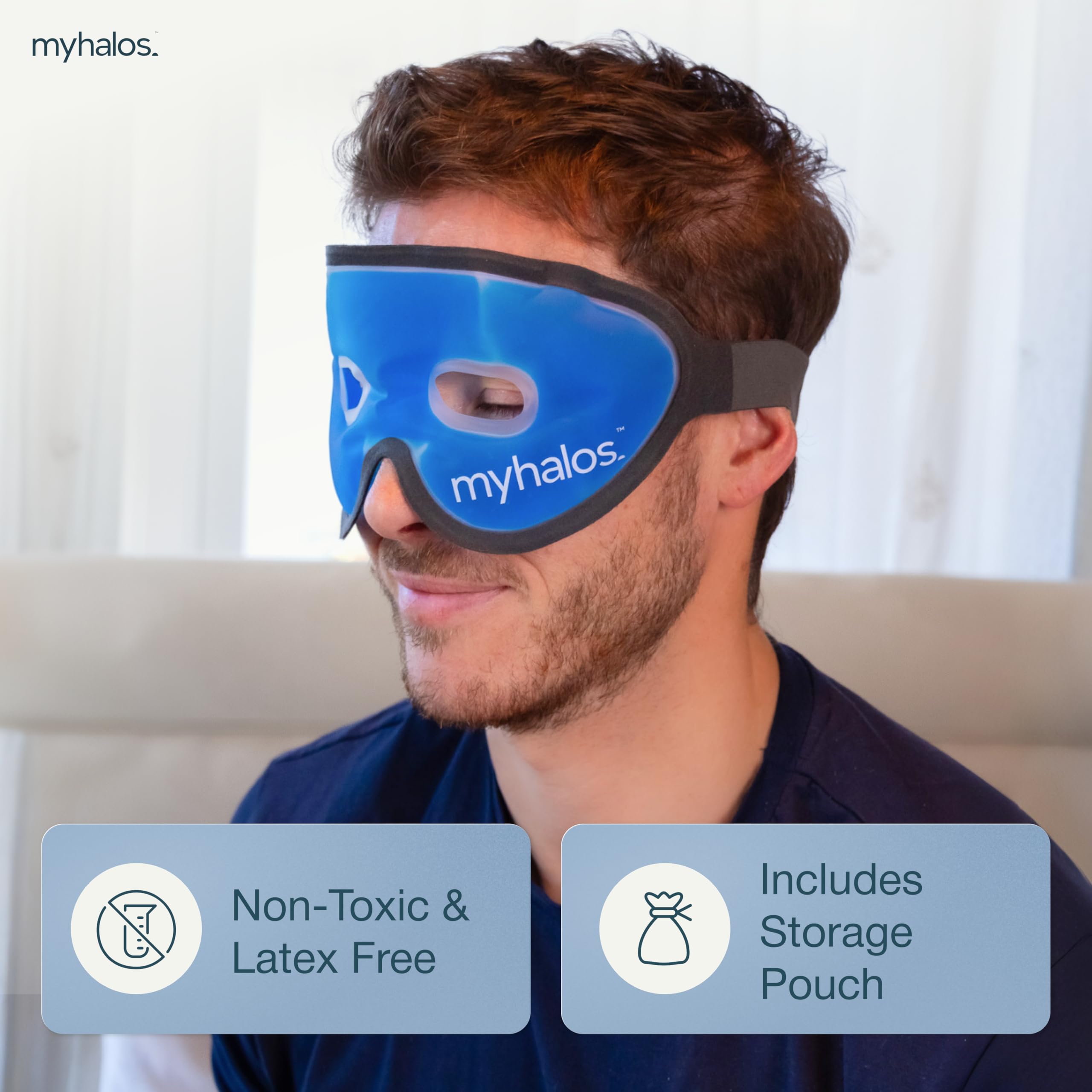 MyHalos Gel Mask travel case included for on the go use.