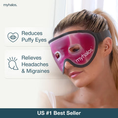 Close view of HM cooling eye mask gel interior for long-lasting cold or heat.