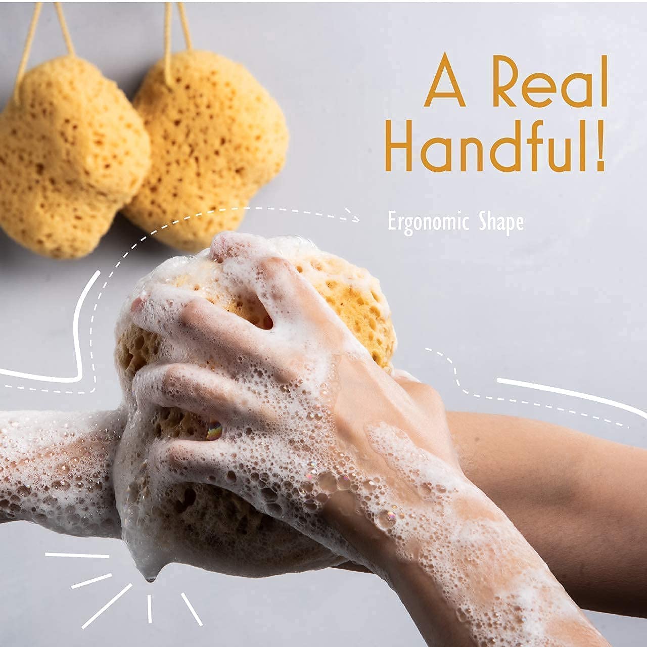 myHomeBody esponja para ducha, espuma rica, experiencia de baño lujosa y eficiente.