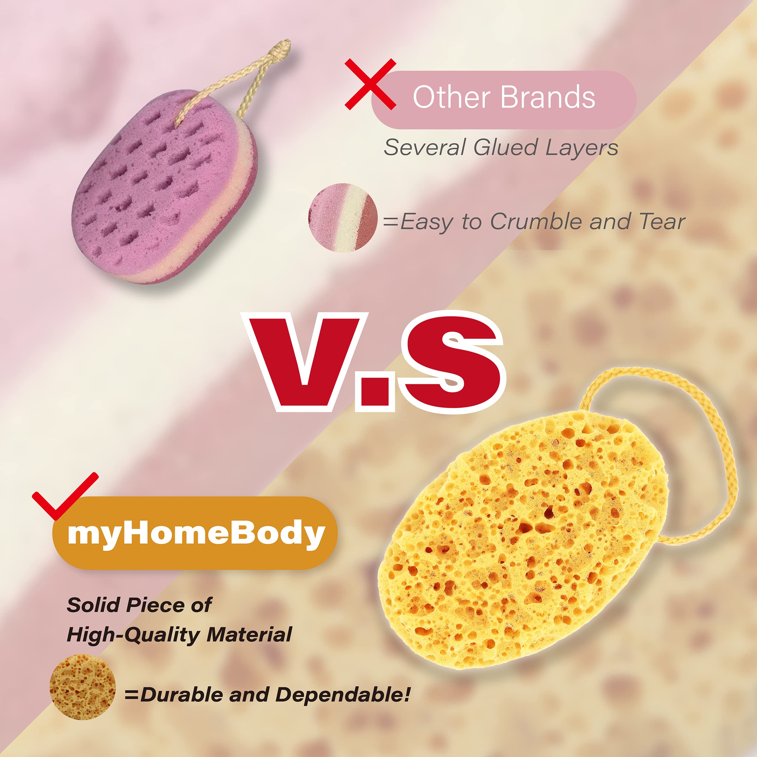 Pack de dos esponjas myHomeBody para completar la rutina de baño.