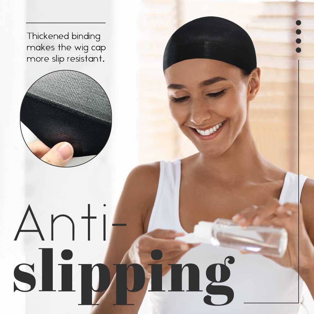 MYKURS soft stretchy wig cap cushions scalp and reduces itching