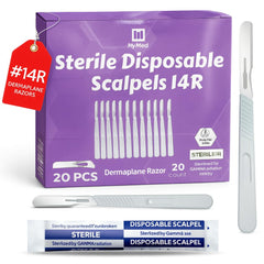 MyMed 14R Dermaplane razor pack front view for convenient at-home facial exfoliation