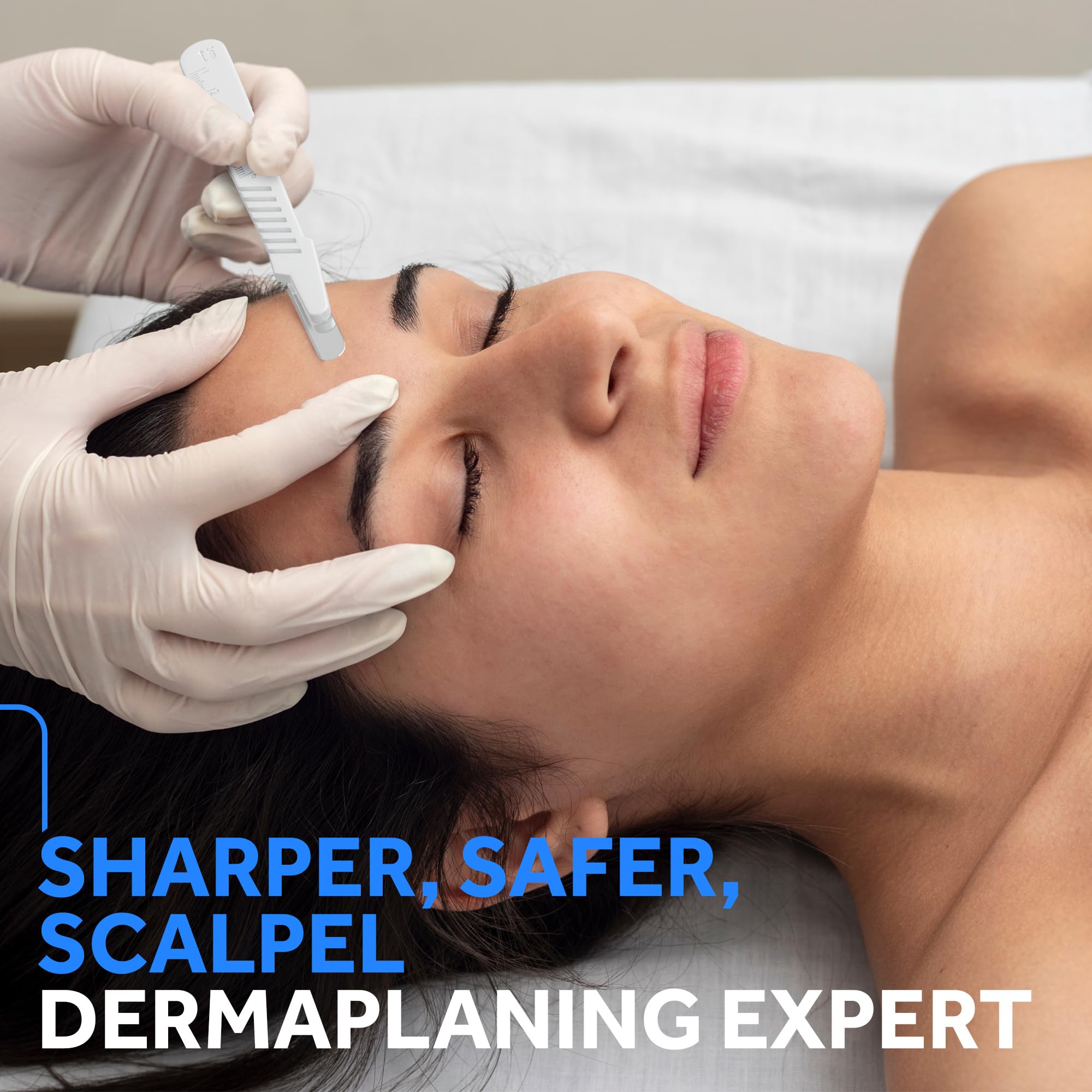 MyMed at-home dermaplaning results concept illustrating clear skin glow.