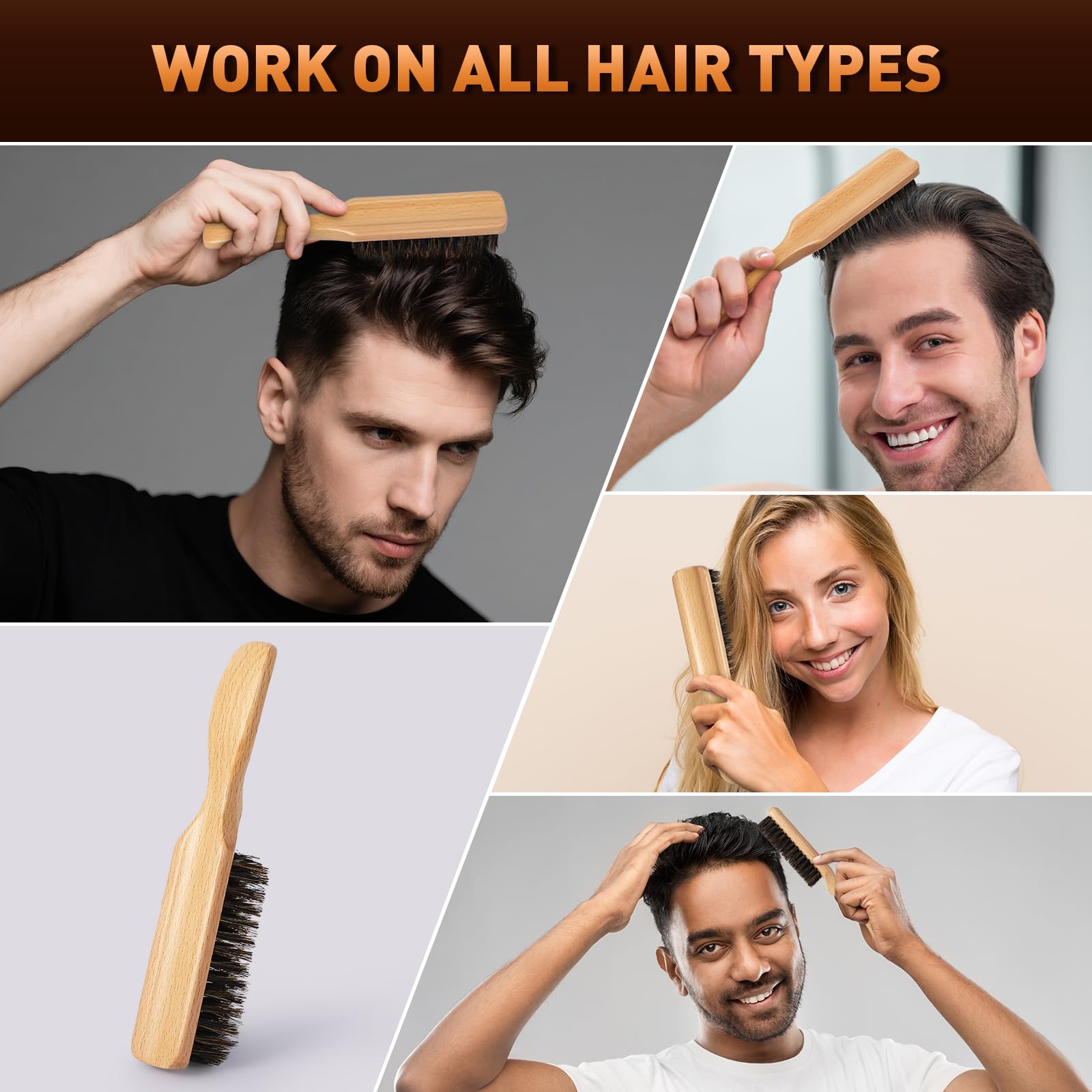 Myselect wooden handle brush helps maintain shine and healthy-looking hair