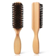 Myselect boar bristle brush with ergonomic beech handle for comfortable grooming