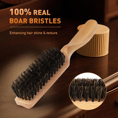 Myselect boar bristle brush for beard care, distributes oils for softer, shaped facial hair
