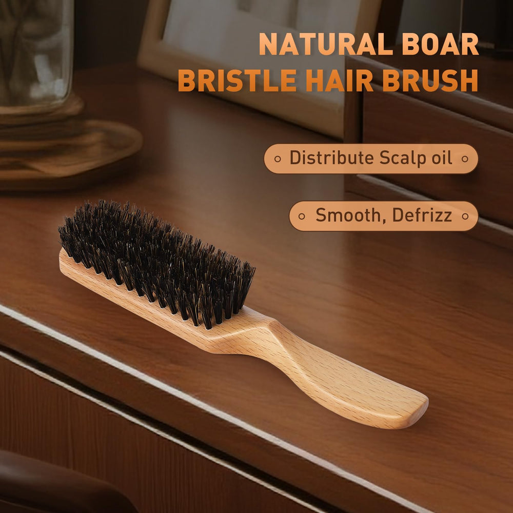 Myselect men’s hair brush in action, smoothing and adding shine to styles