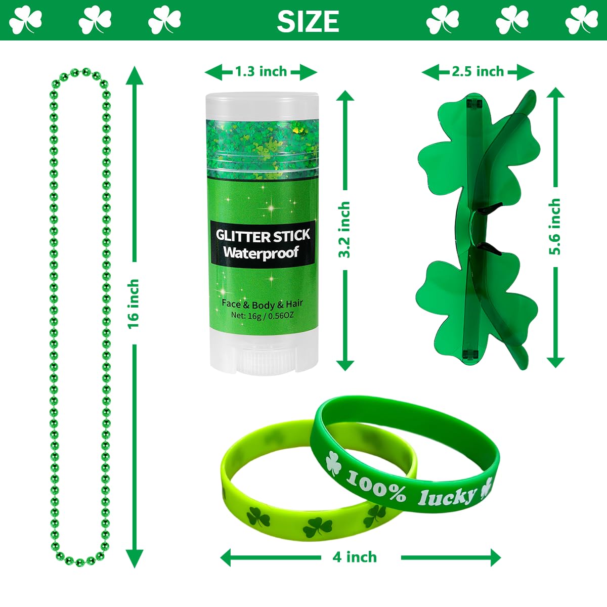 Mysense accesorios Día de San Patricio verdes, fáciles de usar