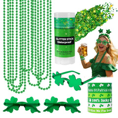 Mysense barra brillo trébol verde para rostro y cuerpo, brillo duradero