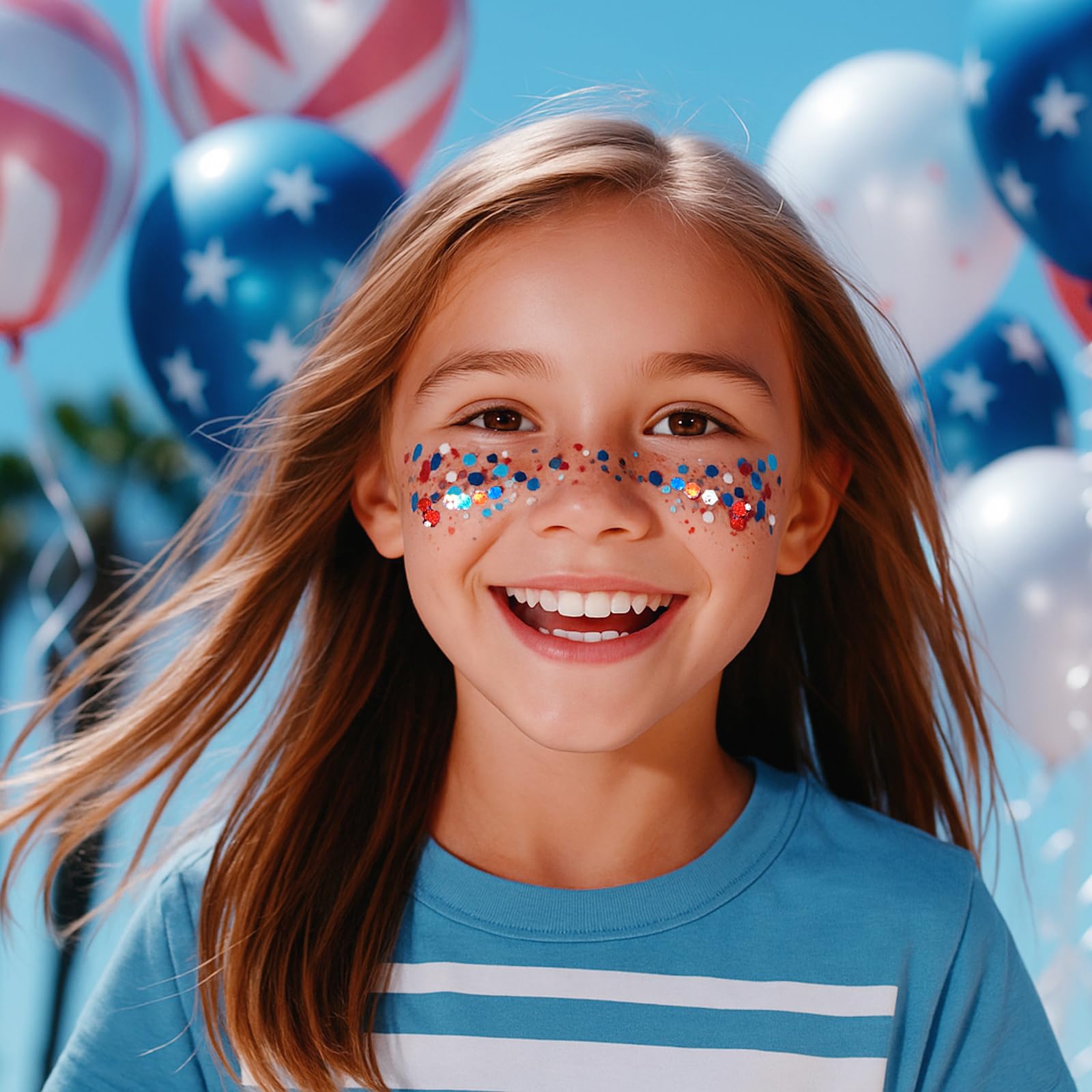 Mysense brillo patriótico en hombros para un look festivo y duradero.