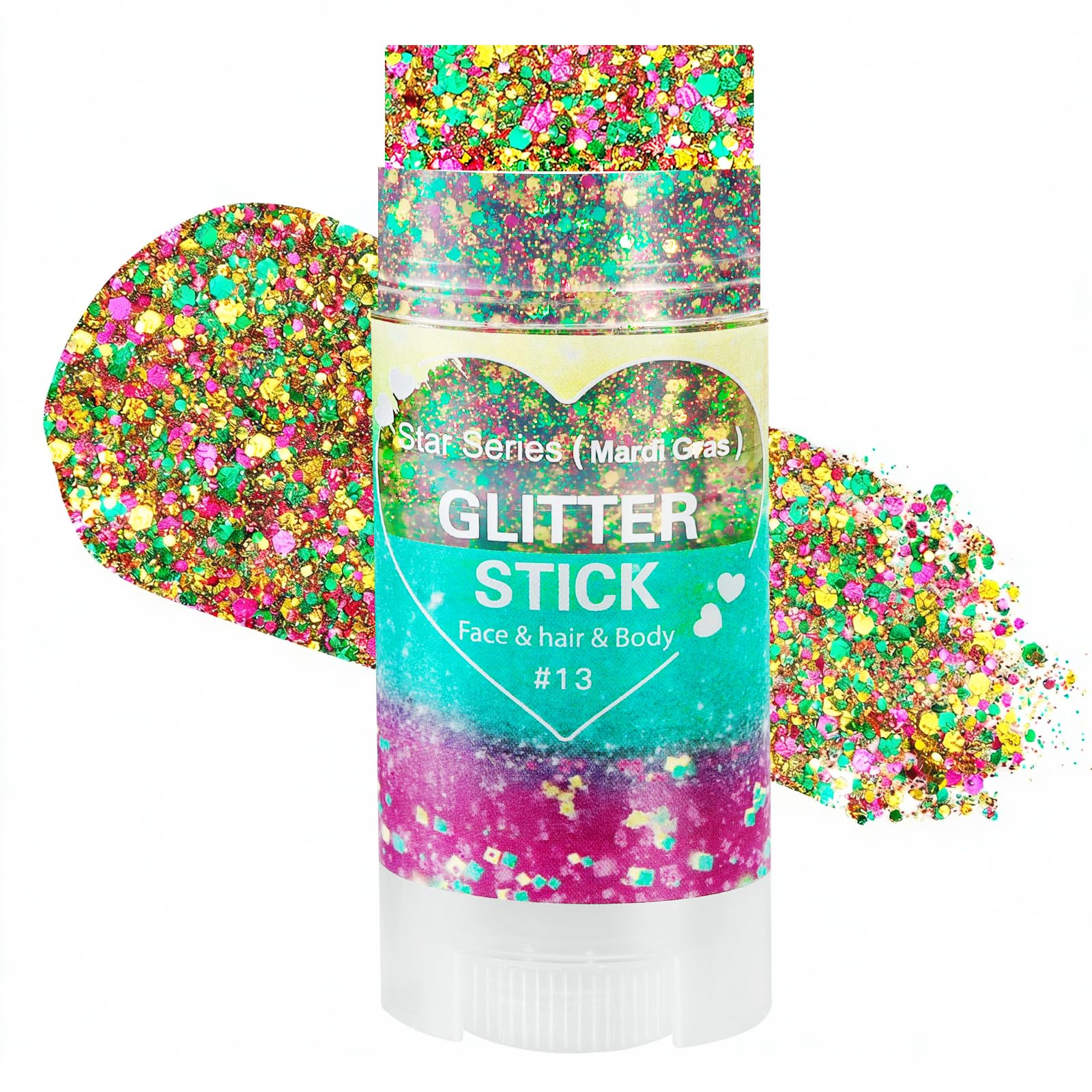 Mysense Mardi Gras Brillo facial: brillo vibrante que realza cualquier estilo festivo.