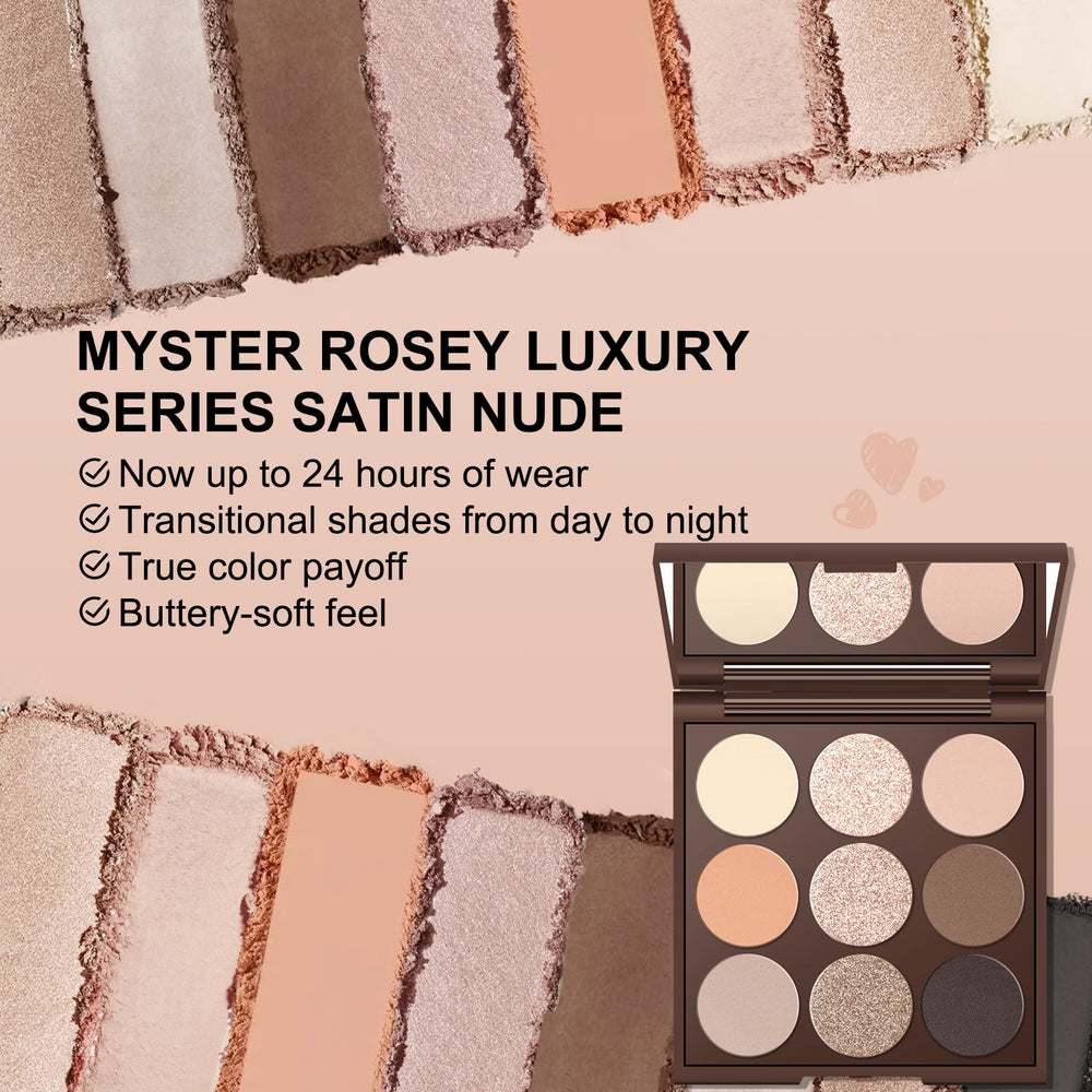 MYSTER ROSEY Fórmula resistente al agua para 12 horas sin pliegues.
