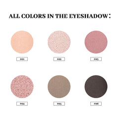 MYSTER ROSEY Nudes 3-Series palette swatches displaying matte and shimmer finishes.
