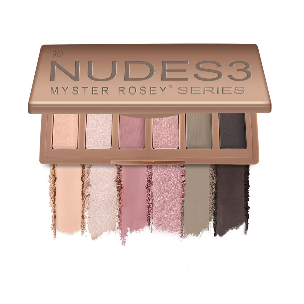 MYSTER ROSEY Nudes 3-Series mini palette opened, versatile nude shades for natural looks.