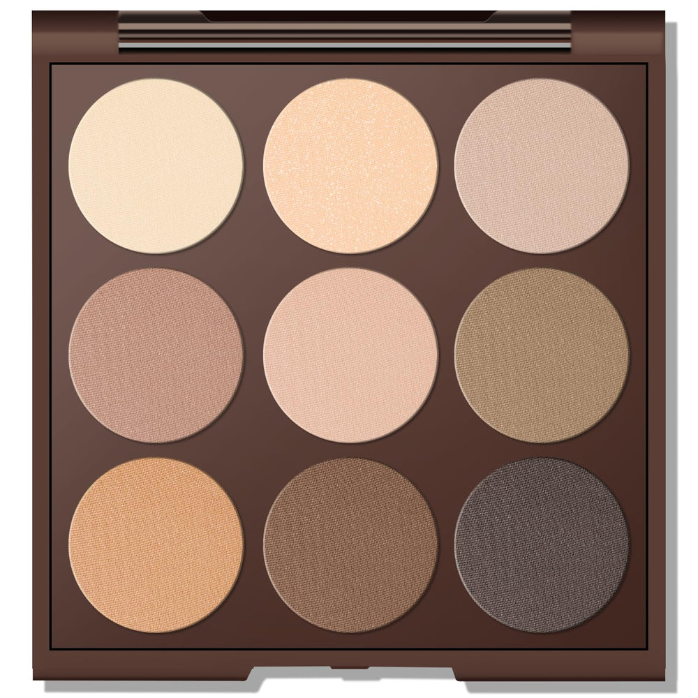 Paleta MYSTER ROSEY con sombras neutras mate para looks naturales.