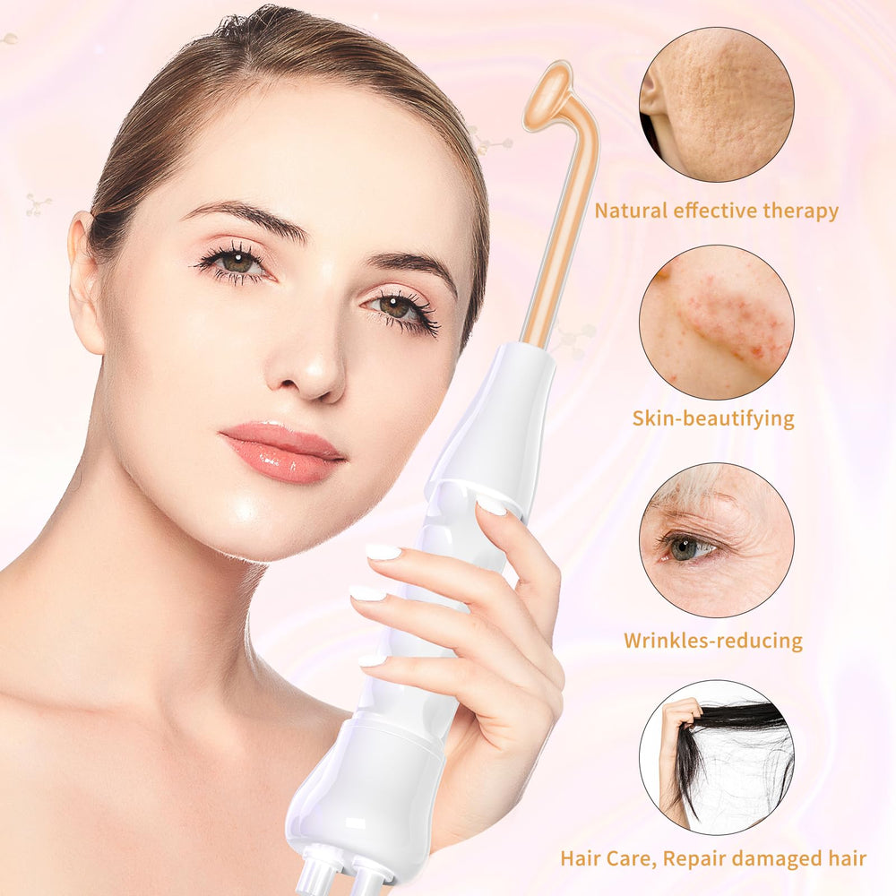 MYSWEETY high-frequency wand on skin during use, ideal for at-home routines.